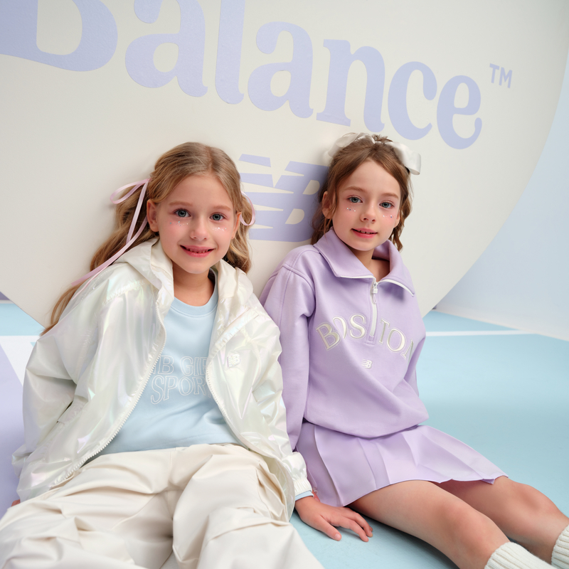 New Balance nb童装女童25年春新款潮流时尚半拉链卫衣ND7ZF14132