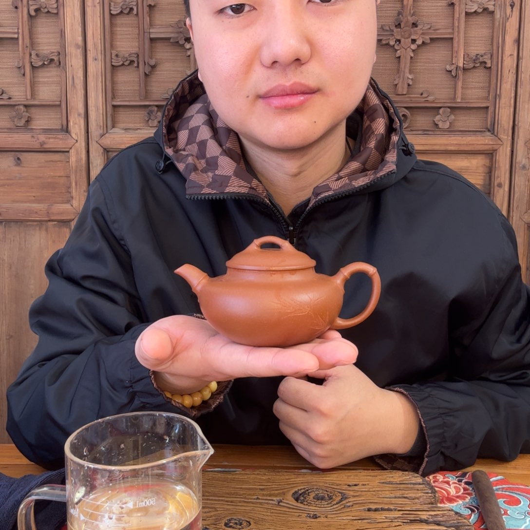 紫砂茶壶翔竹降坡泥 200cc