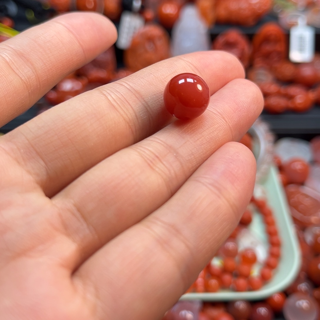 南红玛瑙配饰11mm圆珠未镶嵌