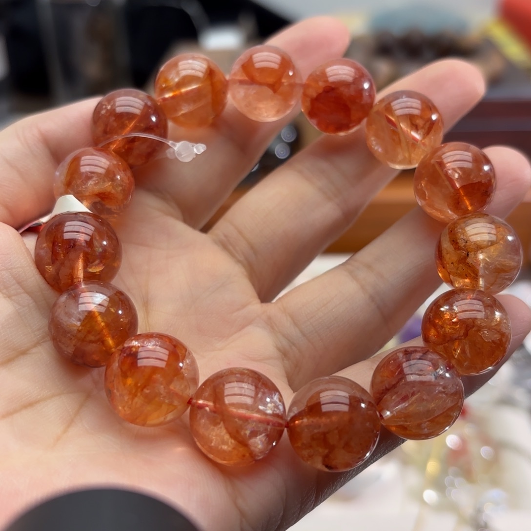 未镶嵌手链水晶红浇花