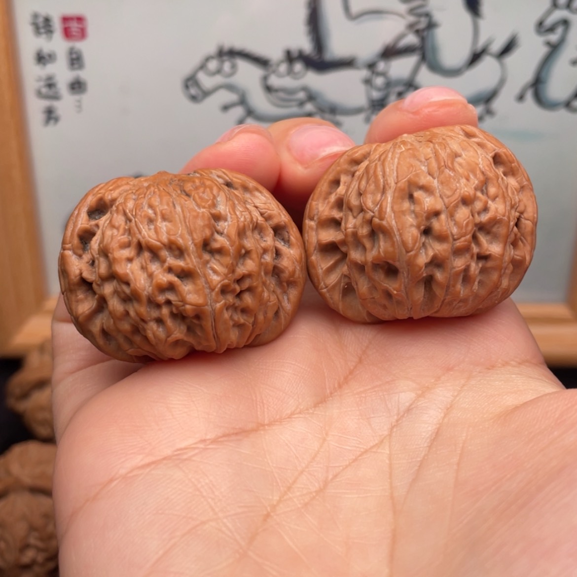 【闪购商品】文玩核桃把件36全品磨盘