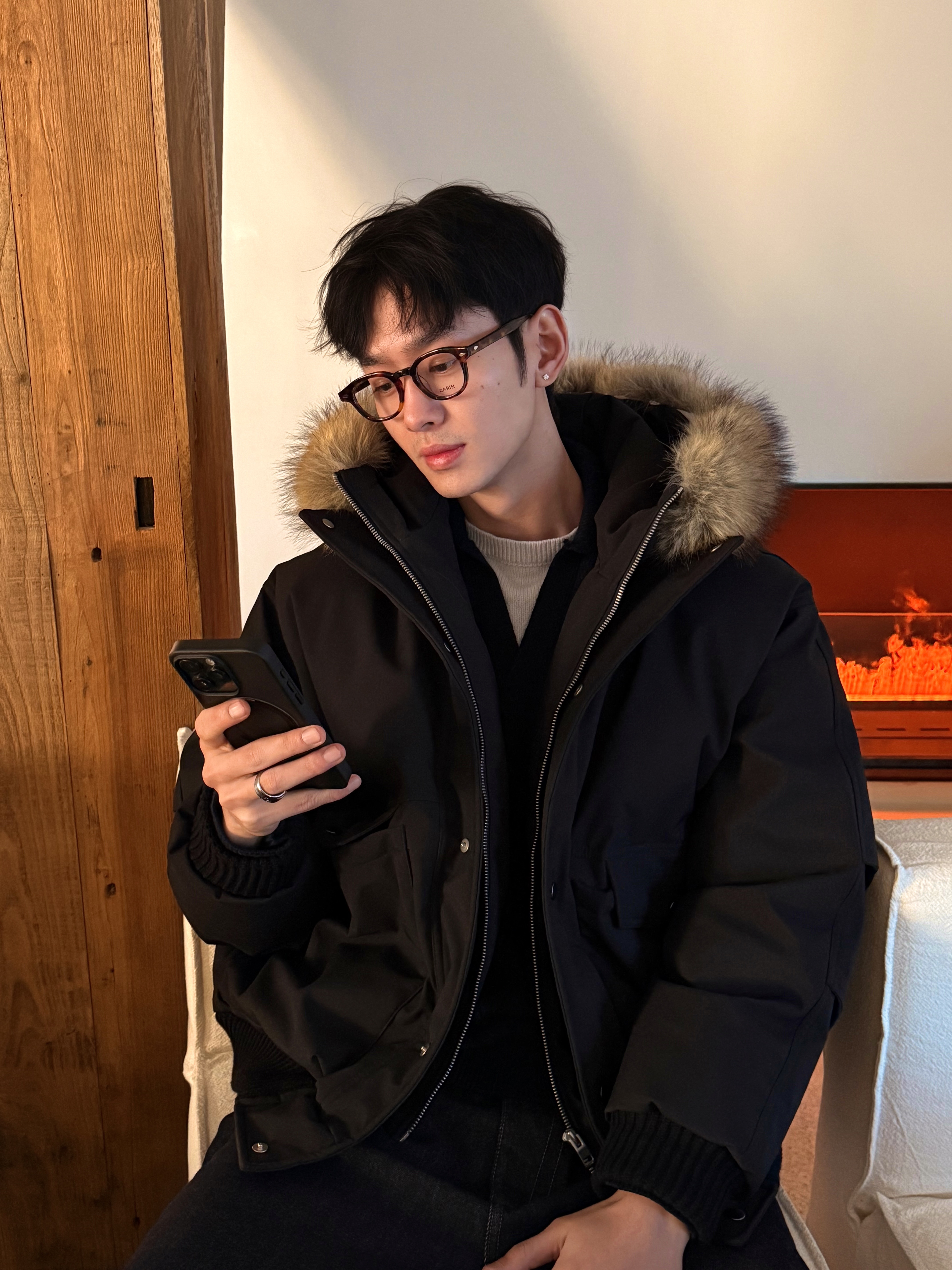 Soren Studio*派克毛领鸭绒服*外套连帽加绒加厚潮流冬季情侣休闲