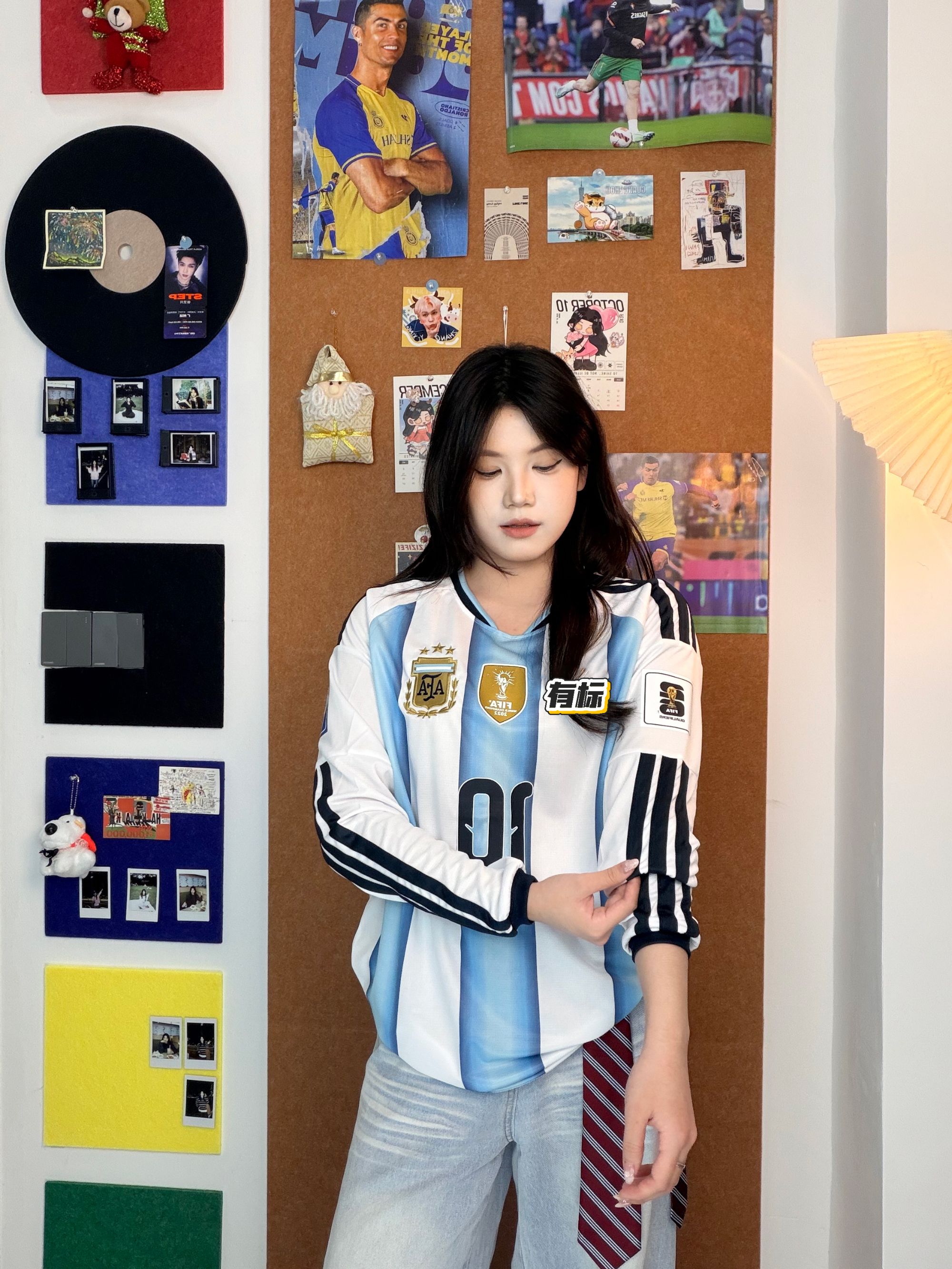 【戴戴同款】26年世界杯阿根廷德国意大利长袖球迷版梅西维尔茨球衣