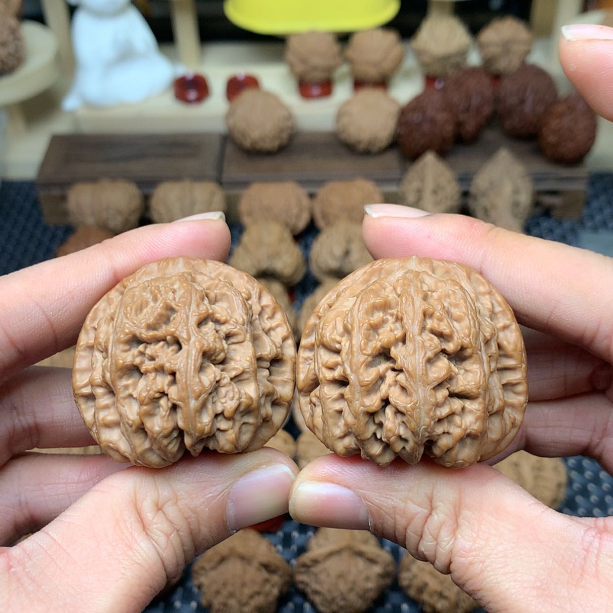 【闪购商品】文玩核桃把件全品平谷大粗筋狮子头45文玩核桃