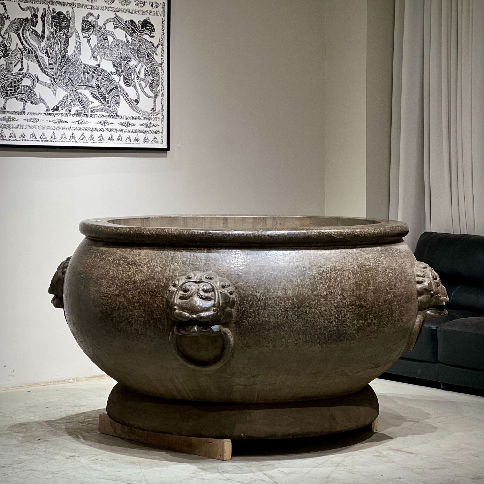 青石门海，庭院摆件，品相如图 包邮!