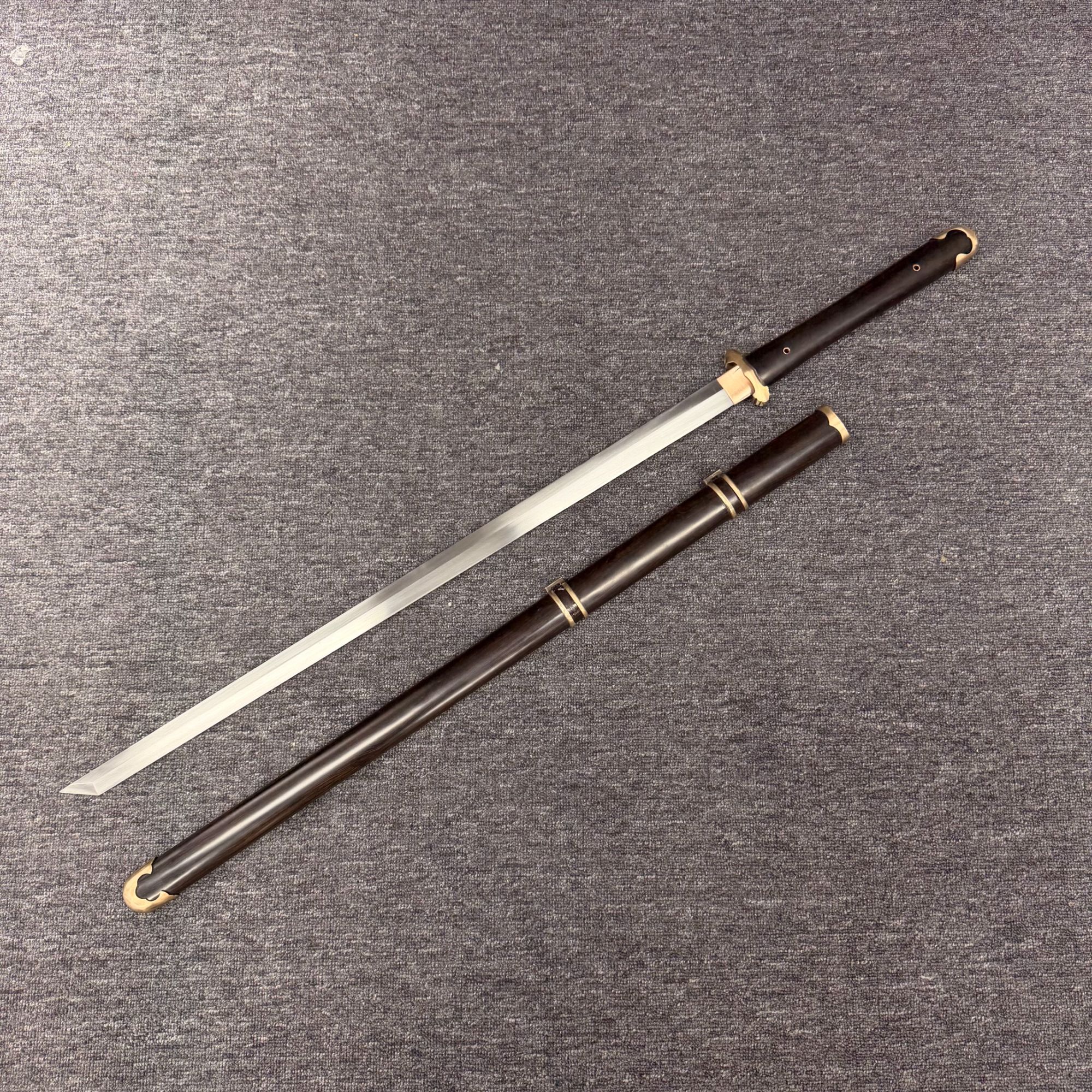 刀山剑林进口CPM 3V粉末钢唐刀收藏品工艺品未开刃