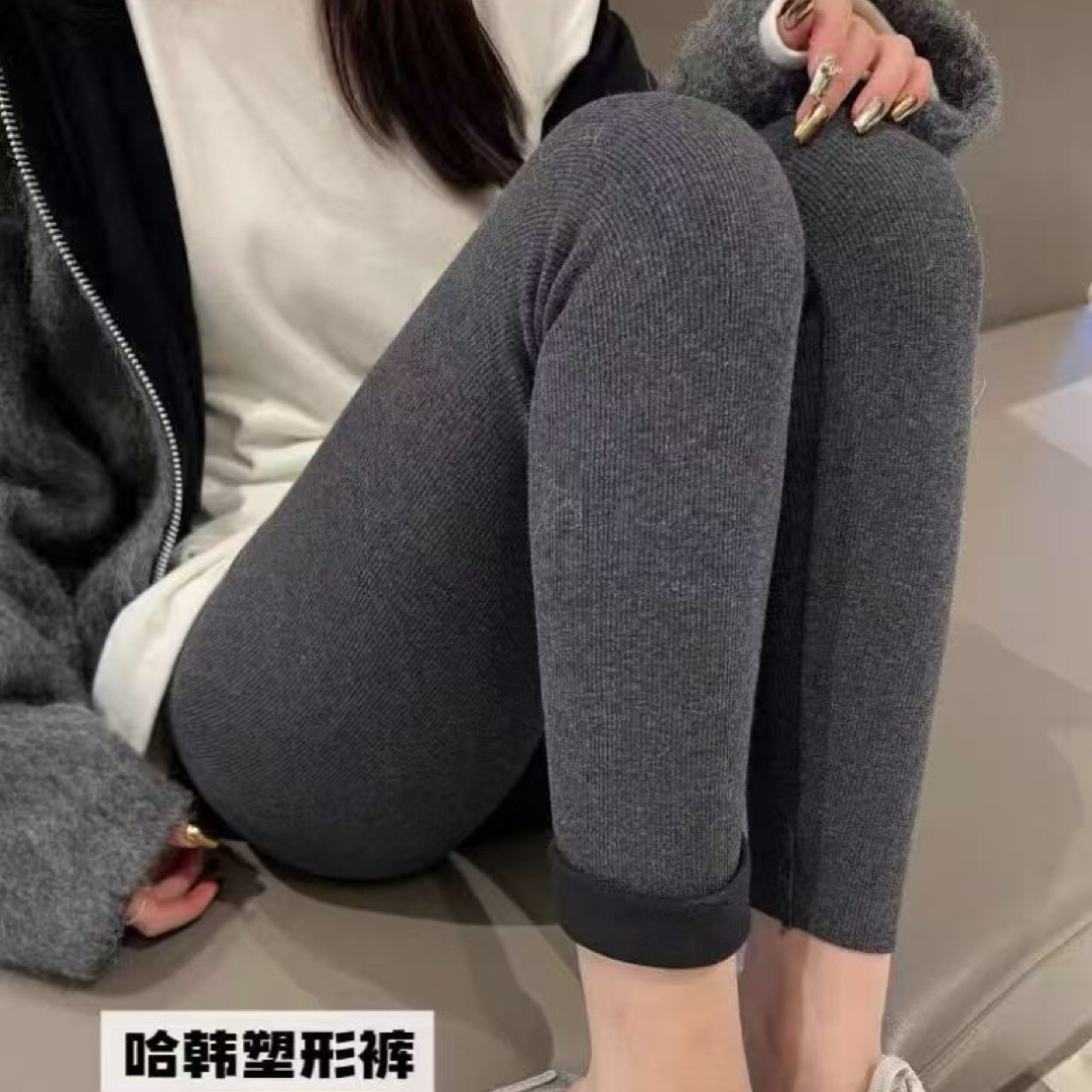 哈韩螺纹加绒加厚塑形裤