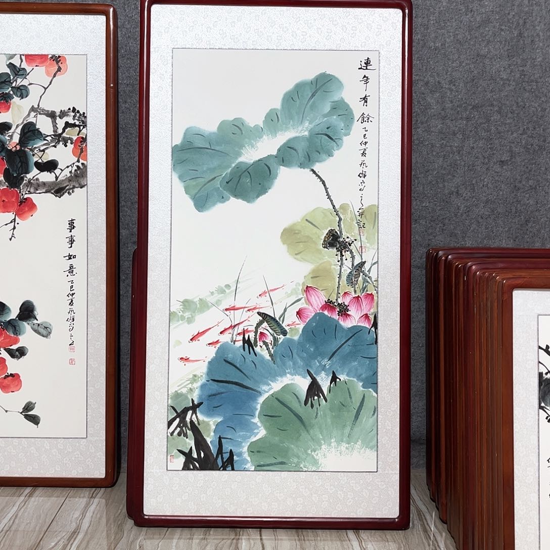 国画书画作品带框63×123