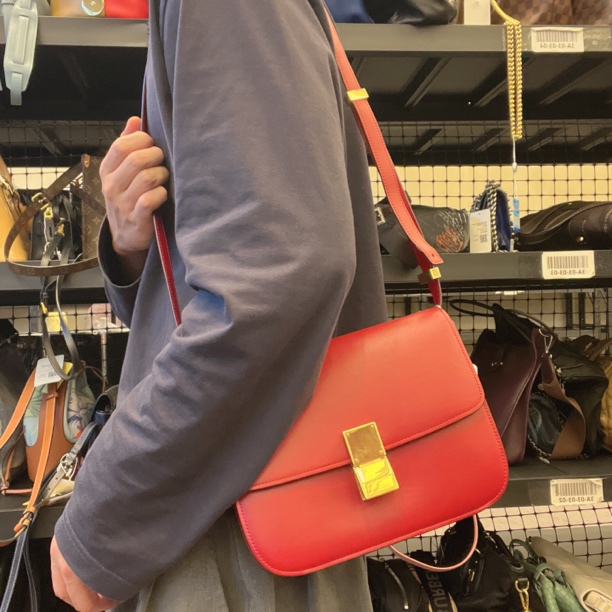 95新 Celine/思琳 【涛】 15 0831 红色box 中号豆腐包