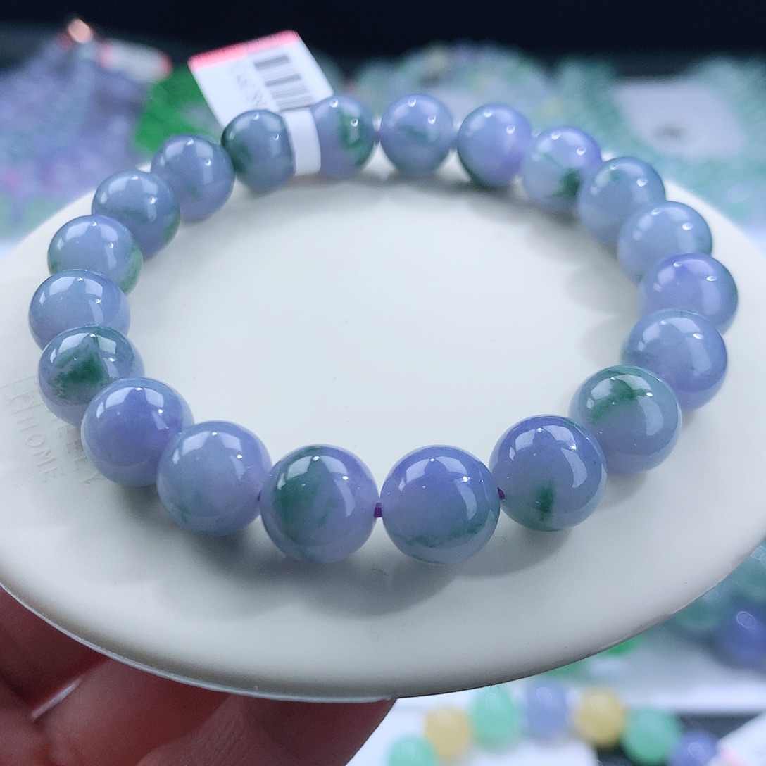 翡翠手串未镶嵌卡9.8