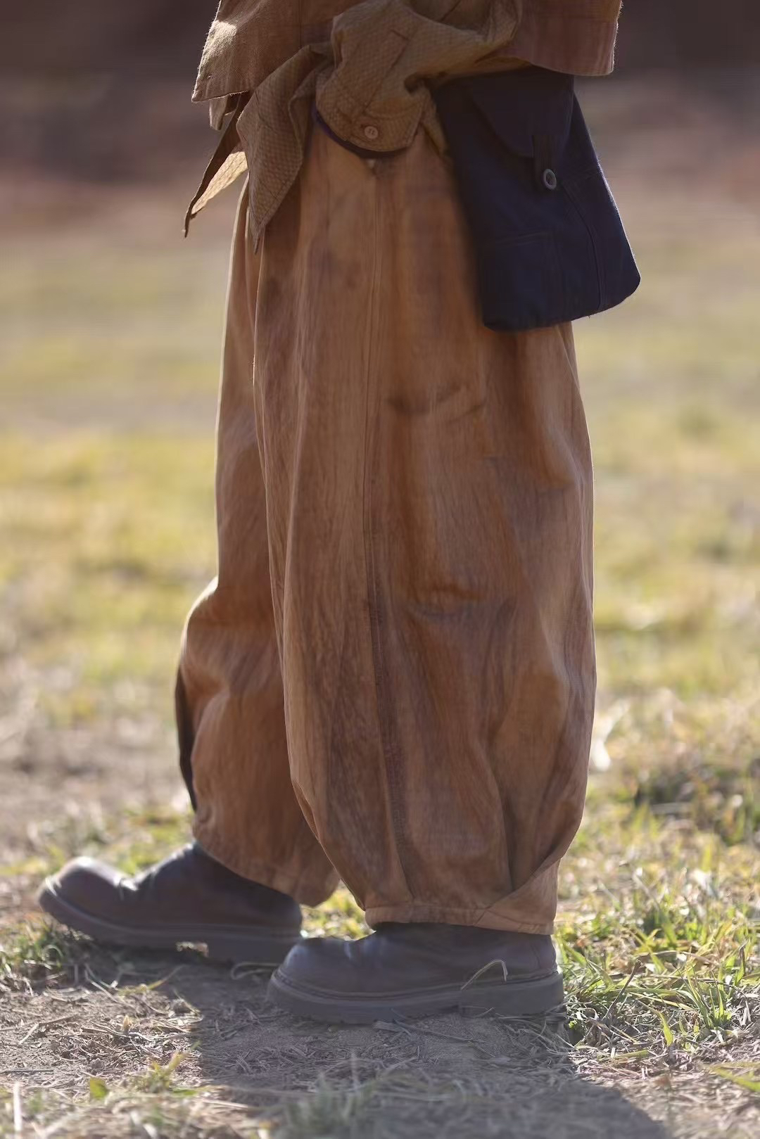 禾月分享古兰木植物染色休闲裤