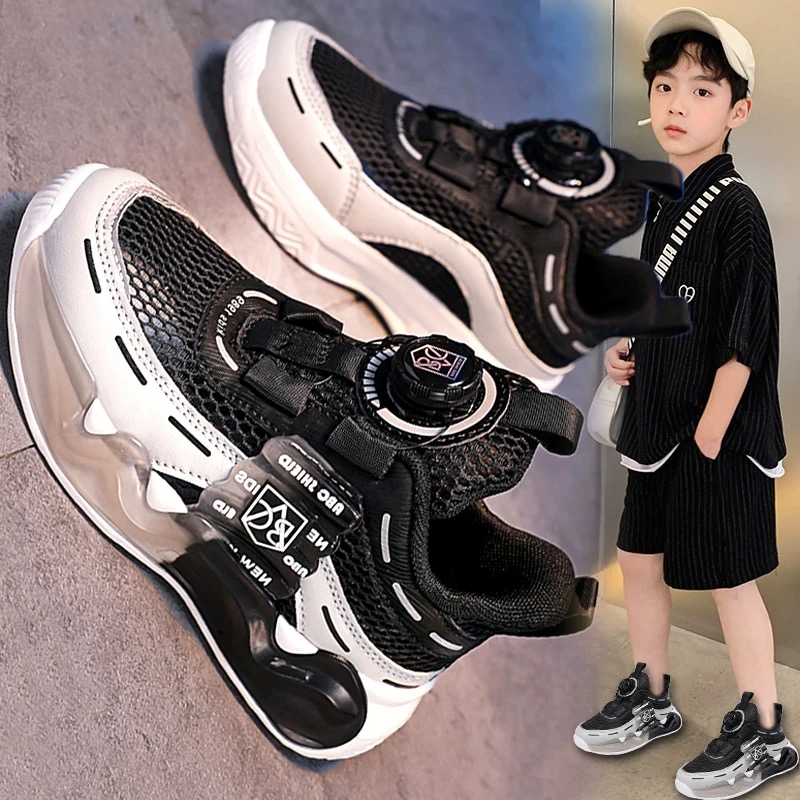 阿童木男童单网鞋夏季镂空2025新款儿童轻便透气运动鞋中大童网鞋