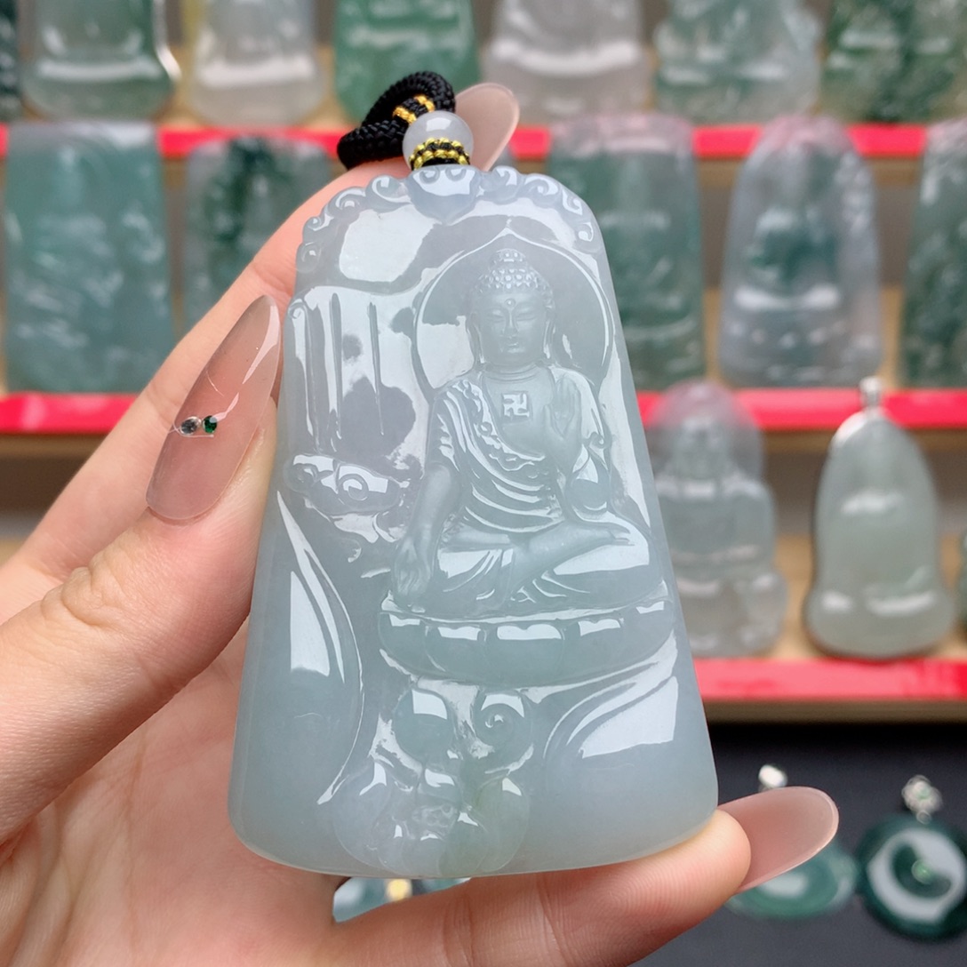 翡翠未镶嵌颈饰阿弥陀佛