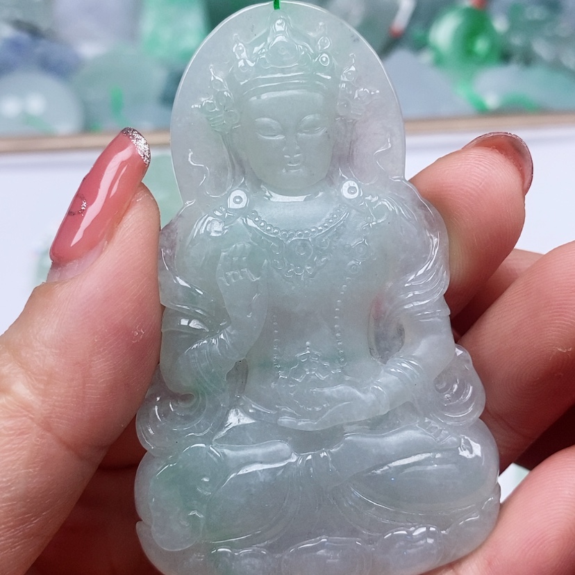 【闪购商品】翡翠颈饰未镶嵌天然翡翠A货度母