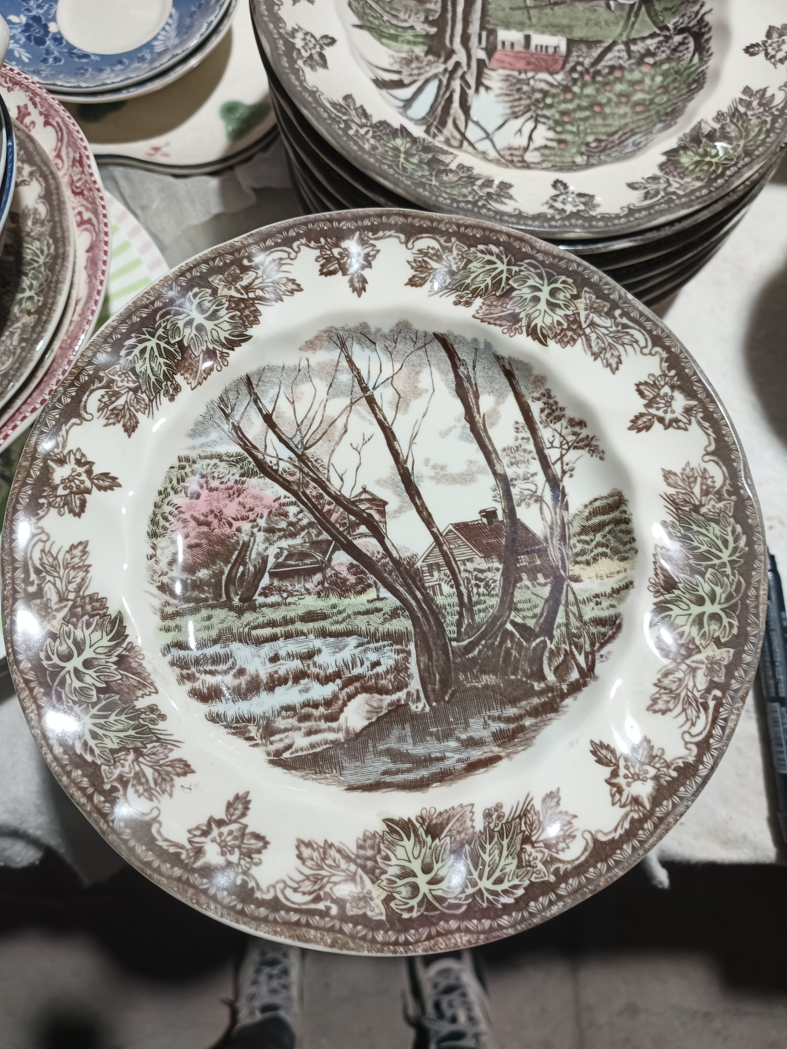 庄园8英寸平盘2个微瑕完美者慎拍