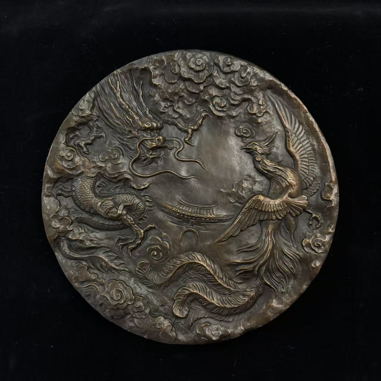 非法定货币【黄铜200mm】龙凤呈祥单面 纪念铜章