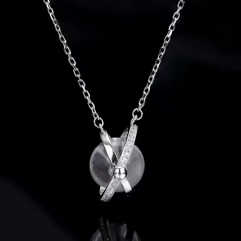 坠链均925银 S925银镀白金  白水项链(45厘米)轻奢气质简约小众