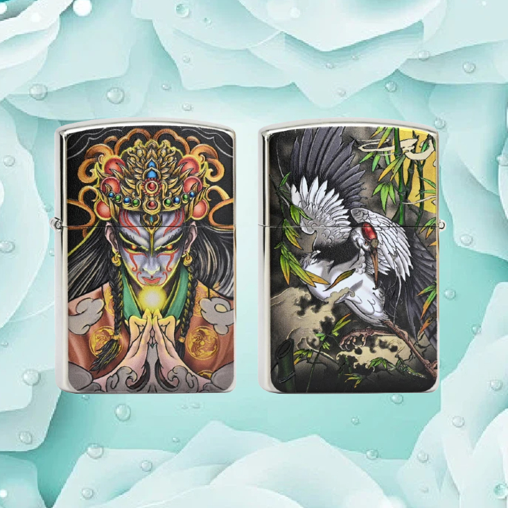 ZORRO佐罗白镍白鹤童子防风油打火机送男士无油