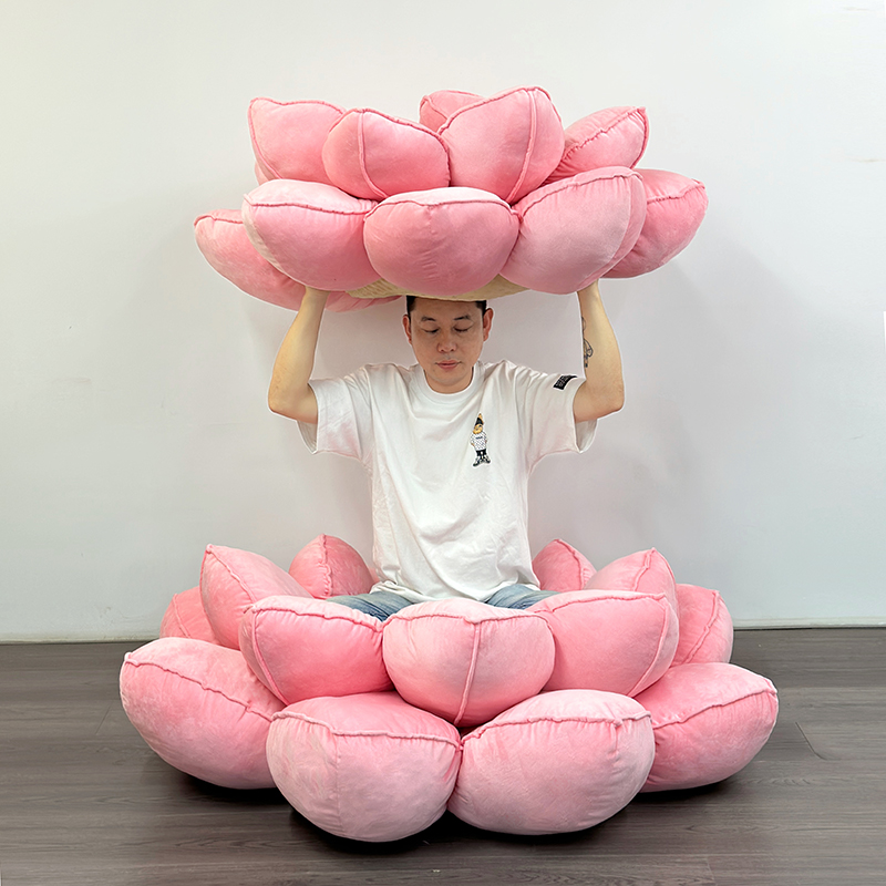 【新奇特】莲花宝座好运莲莲坐垫搞怪屁垫办公室飘窗懒人打坐墩蒲团