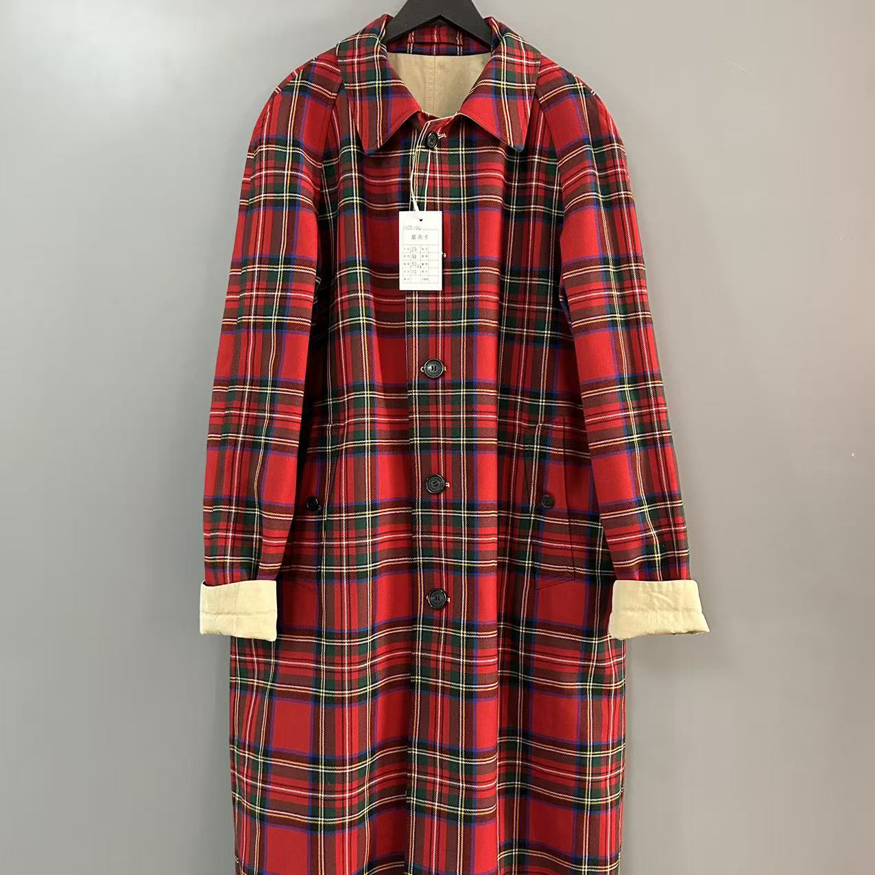 95新 BURBERRY/博柏利 Burberry双面格纹风衣外套