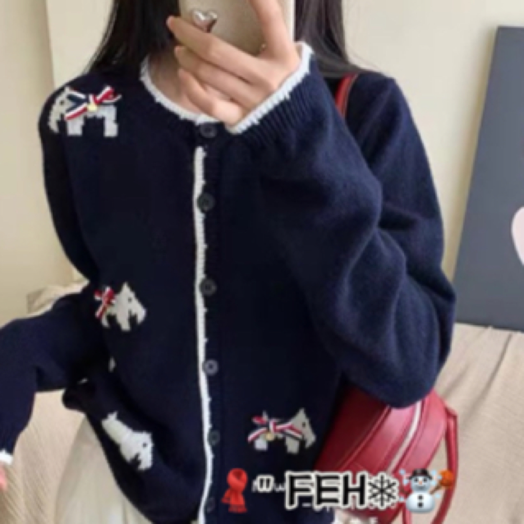 大码女装蝴蝶结设计感开衫外套