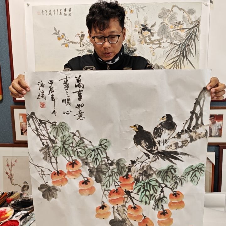 国画贾海瑞老师现场定制