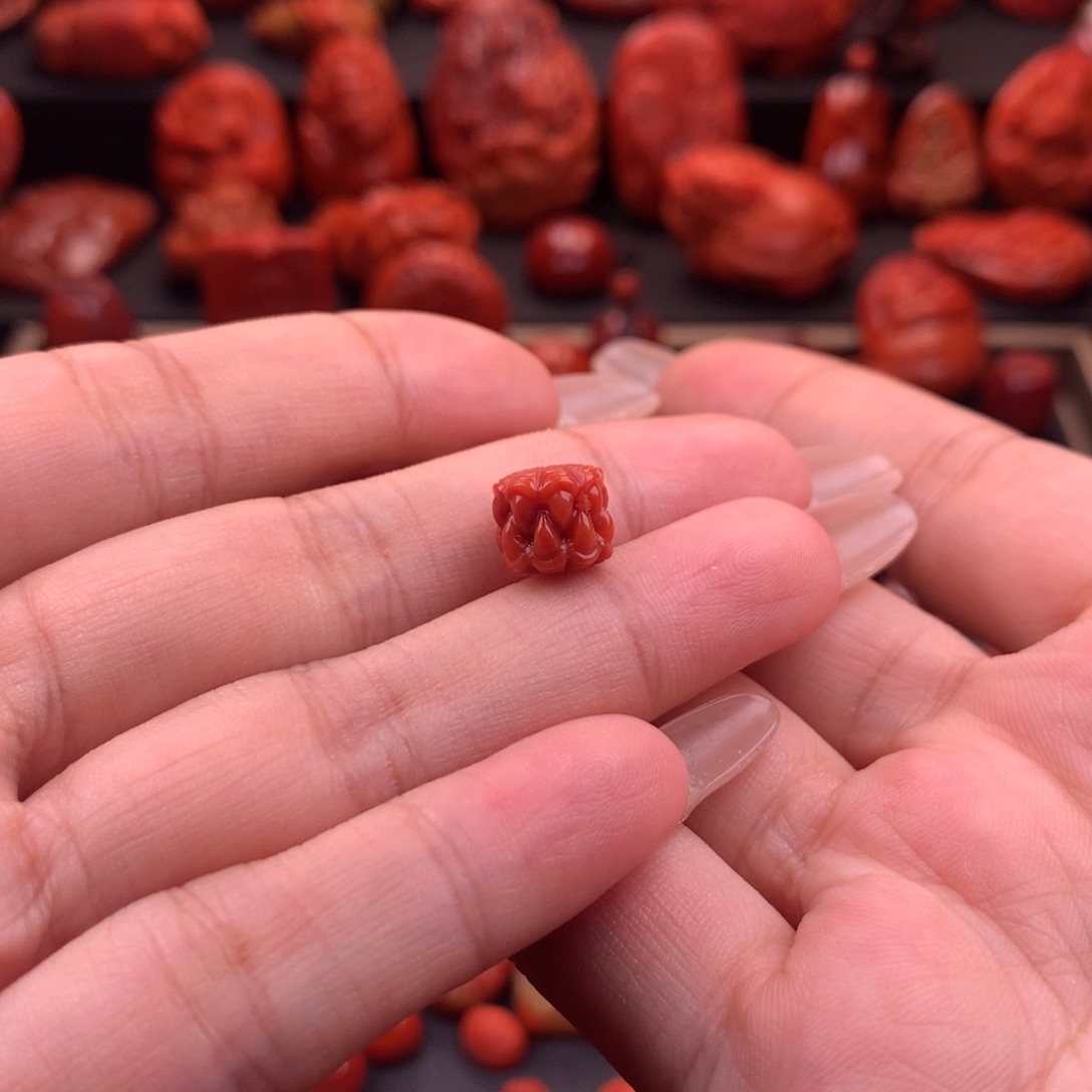 南红玛瑙南红川料精工雕刻吞噬9mm➕未镶嵌