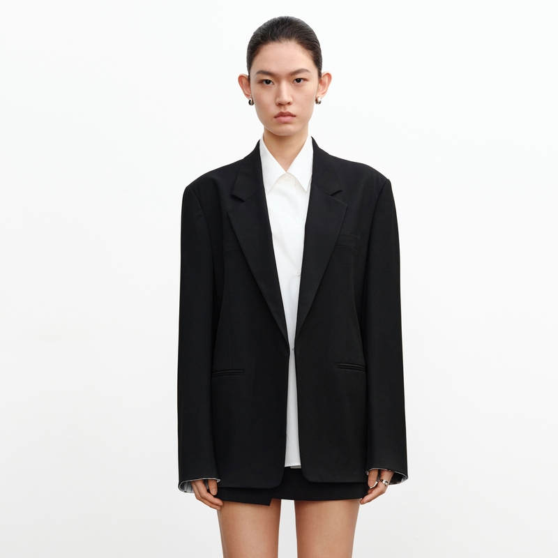 H·GENTEEL荷高24新款秋装女假两件可脱卸衬衣领外套GUE33520671