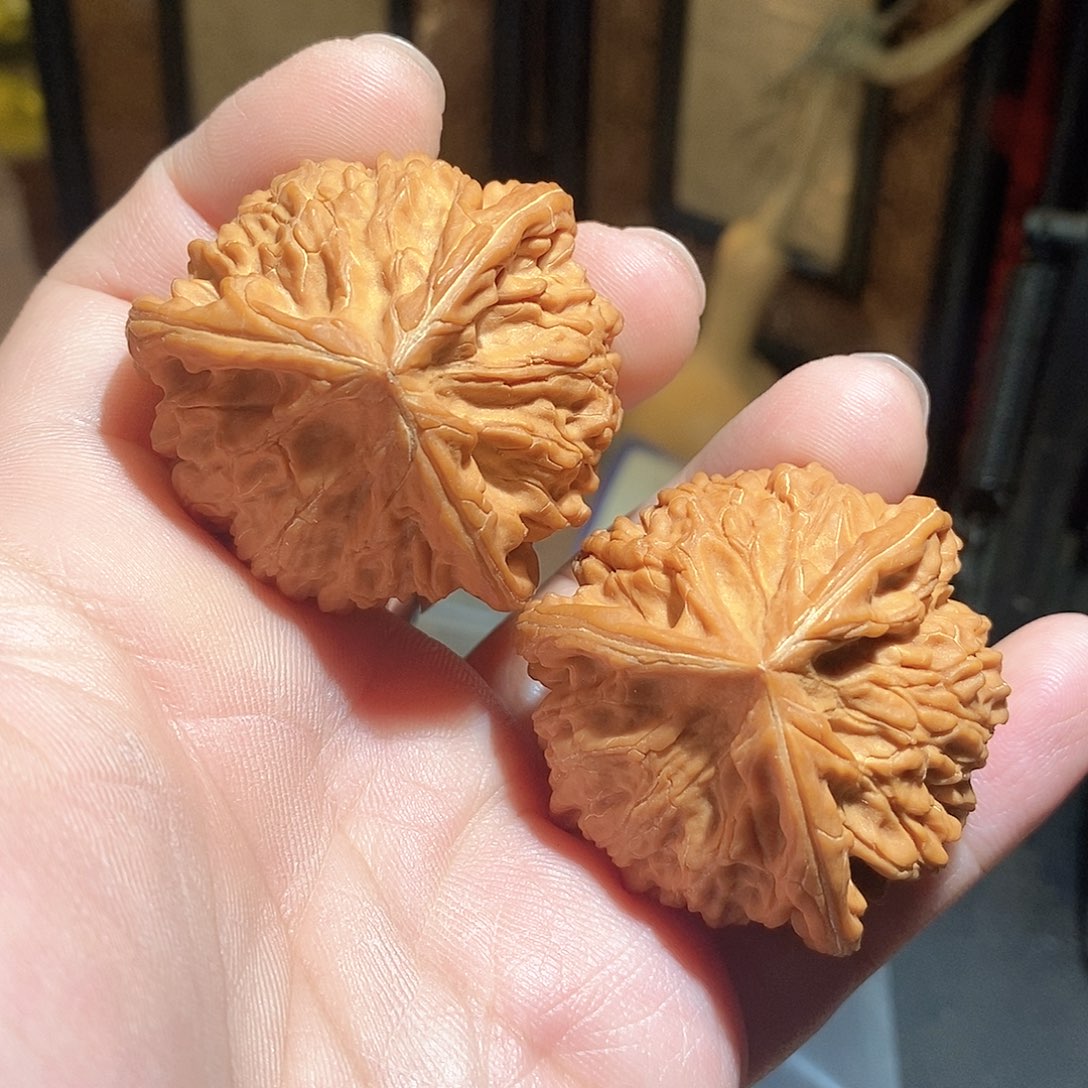 文玩核桃把件45文山三棱全品