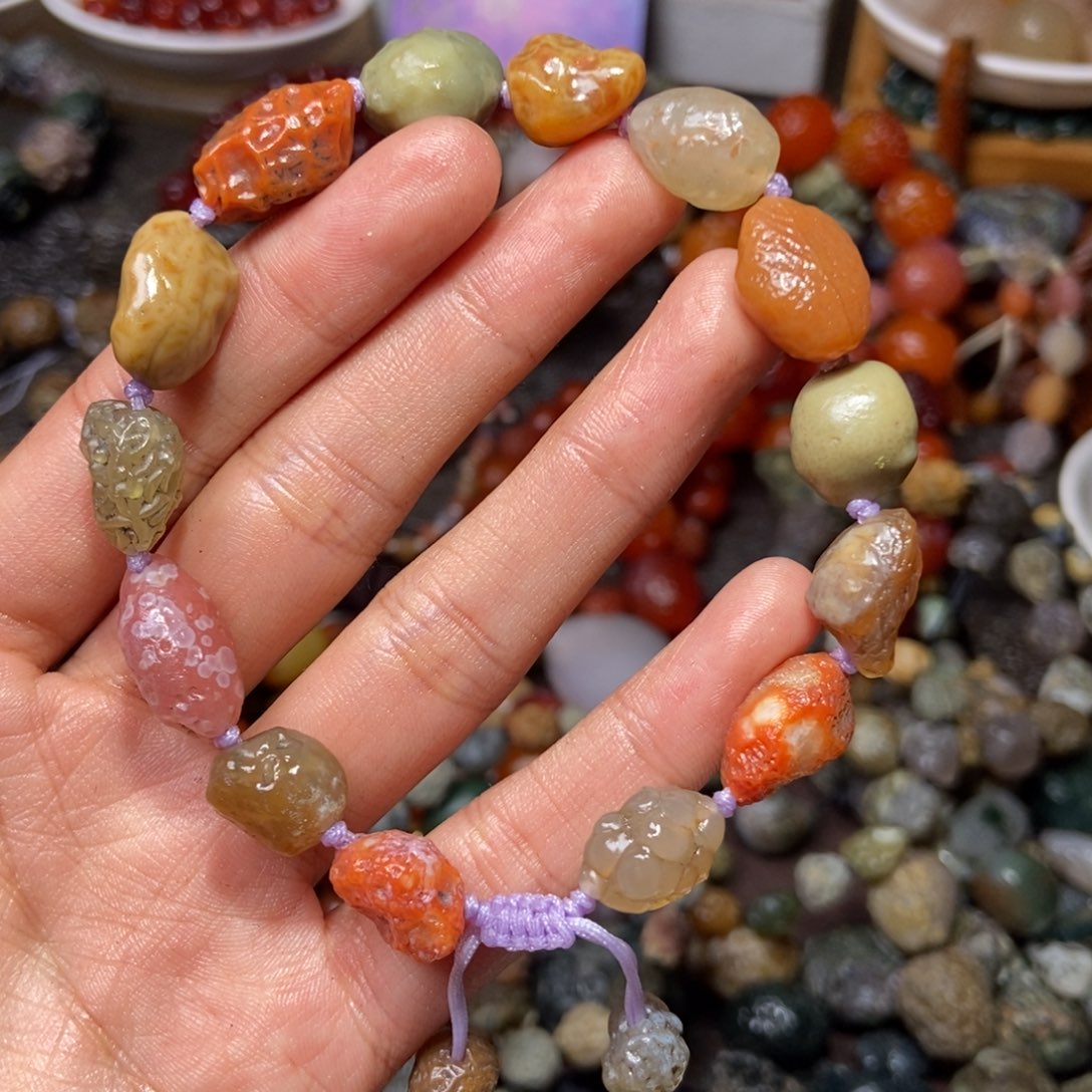 玛瑙/玉髓未镶嵌珠宝半成品?***桃