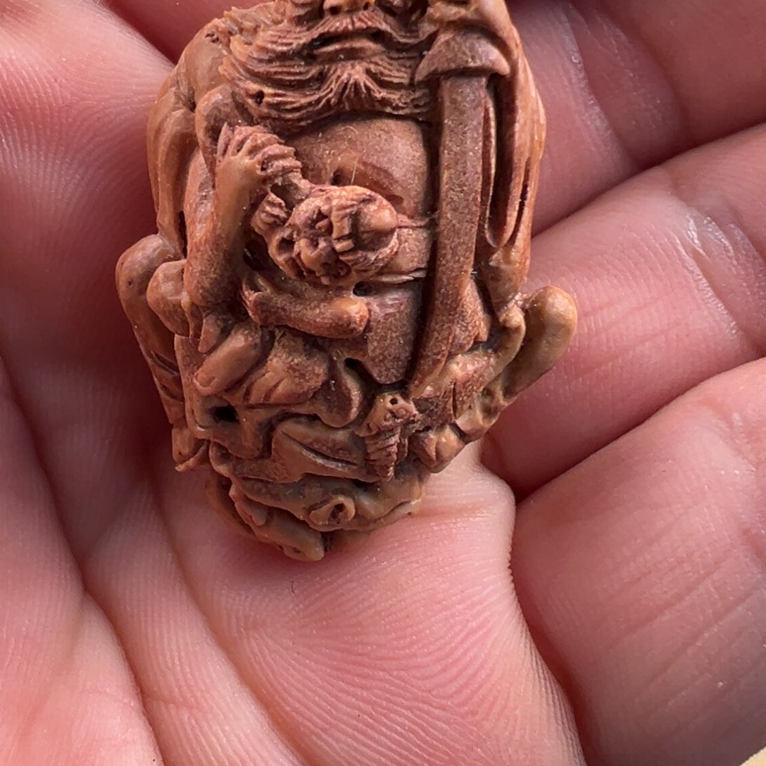 桃核手串桃核雕刻钟馗