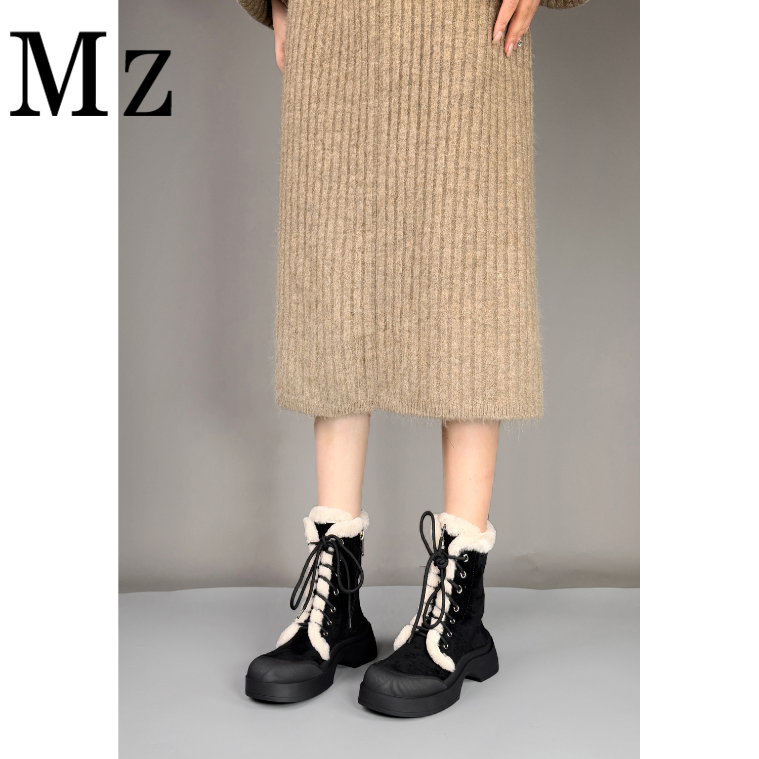 Mr.Zheng/5cm/磨砂短靴雪地靴加厚保暖大棉靴子休闲冬季厚底女靴