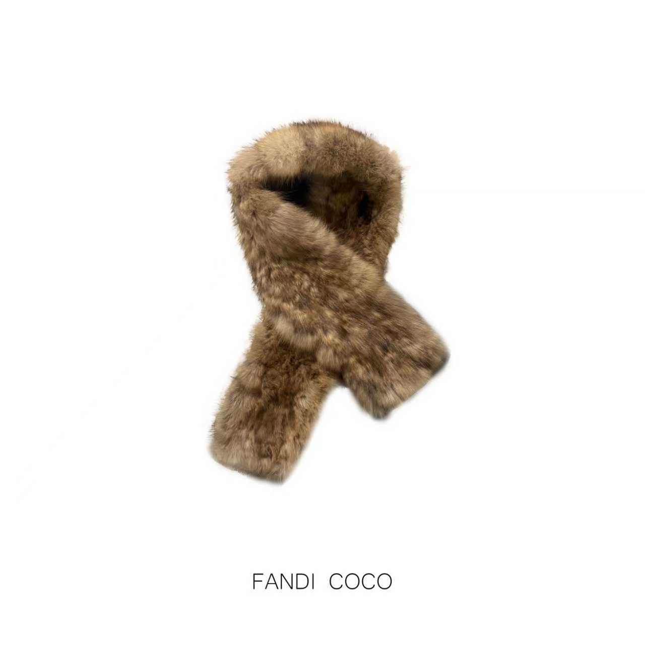 FANDI COCO "雪栗围境" 静奢风水貂保暖围巾百搭毛领 U8506801