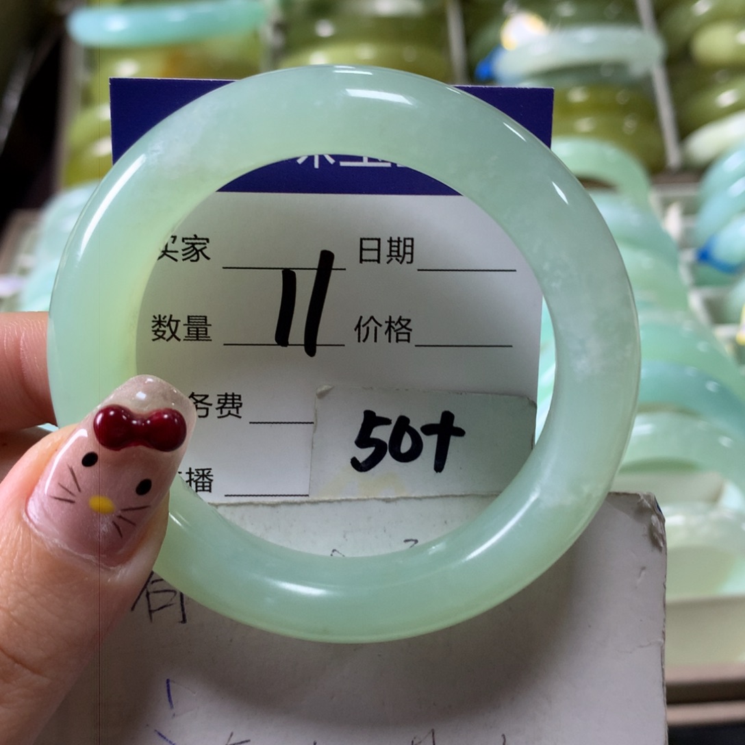 蛇纹石玉手镯未镶嵌11