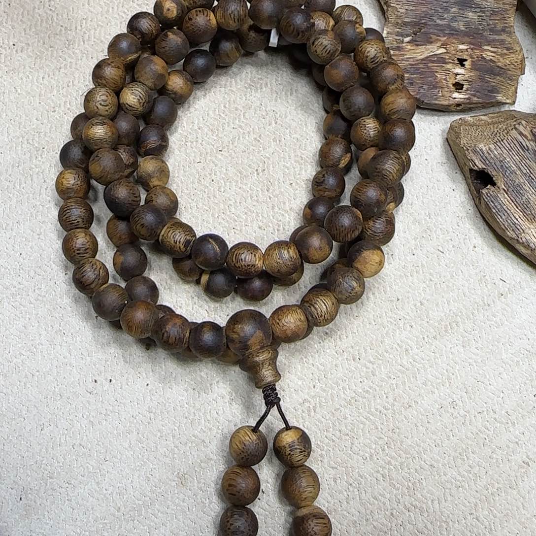沉香沉香碎屑奇楠沉香圆珠长串0.8-28g花
