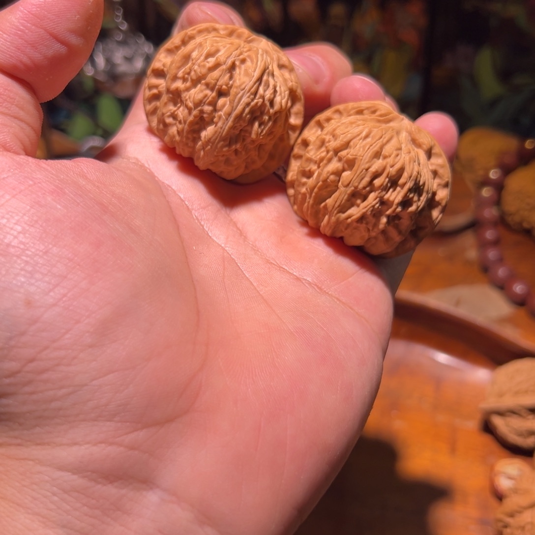 吊坠文玩核桃41全品球白一对