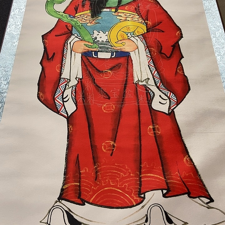 白轴财神挂轴作品