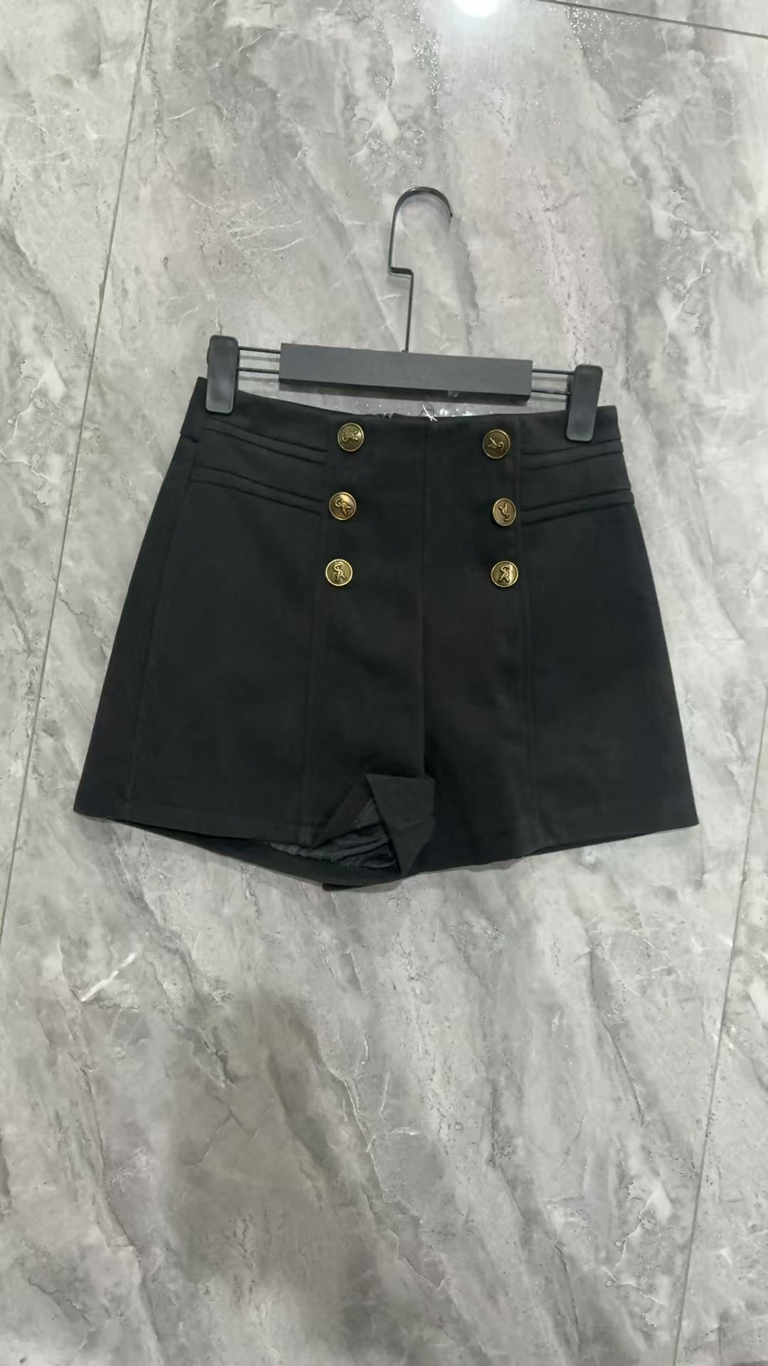 百搭秋冬季高腰显瘦修身黑色休闲纯色短裤时尚女士