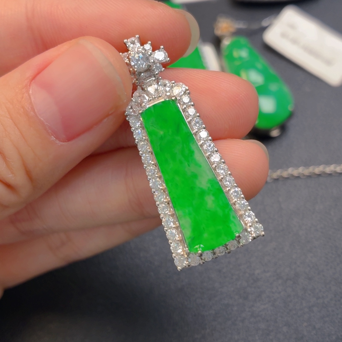 翡翠银S925镶嵌吊坠(不含链)