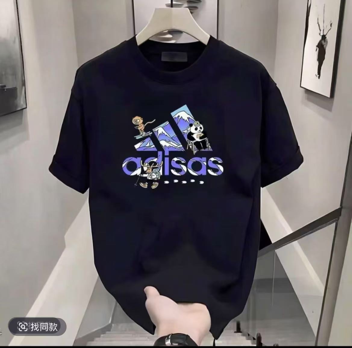 （RS一折）纯棉潮牌男女同款圆领百搭T袖时尚休闲夏季宽松