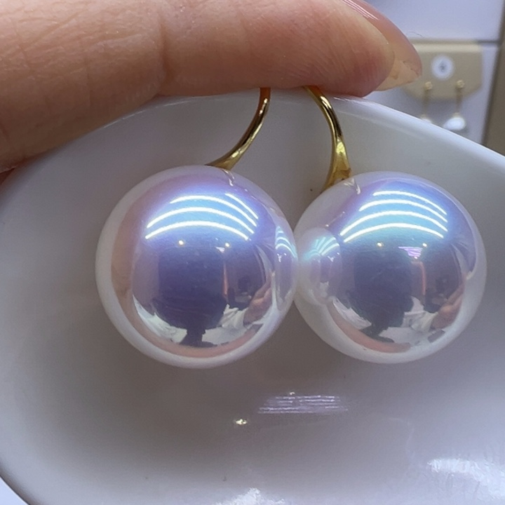 淡水珍珠耳饰18K金镶嵌