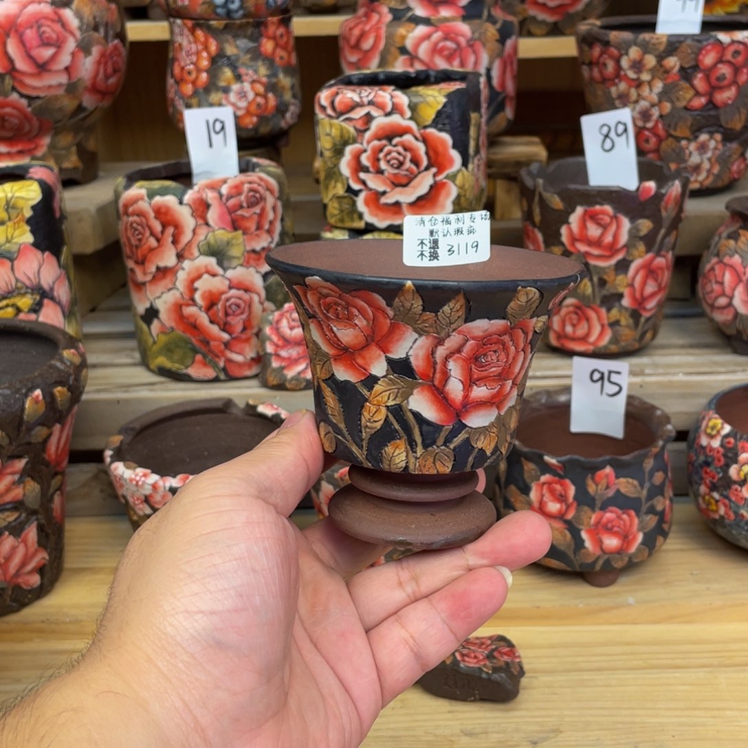 e***n3119酒杯玫瑰花盆