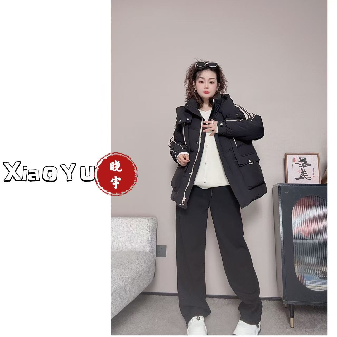 【No退换】瑕疵品 品牌【线条连帽精神短款羽绒服】72D 1519