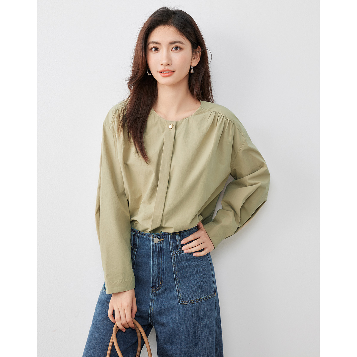 【小玉专属】朗文斯汀气质棉质设计感上衣DZMX4308B12666