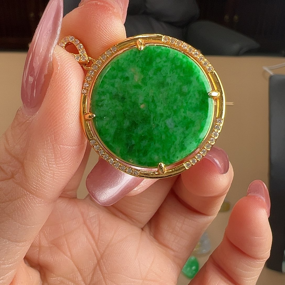 翡翠银S925镶嵌颈饰吊坠