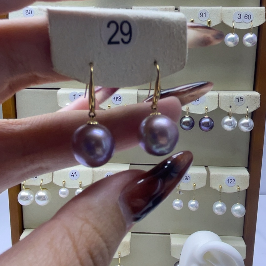 淡水珍珠耳饰18K金镶嵌