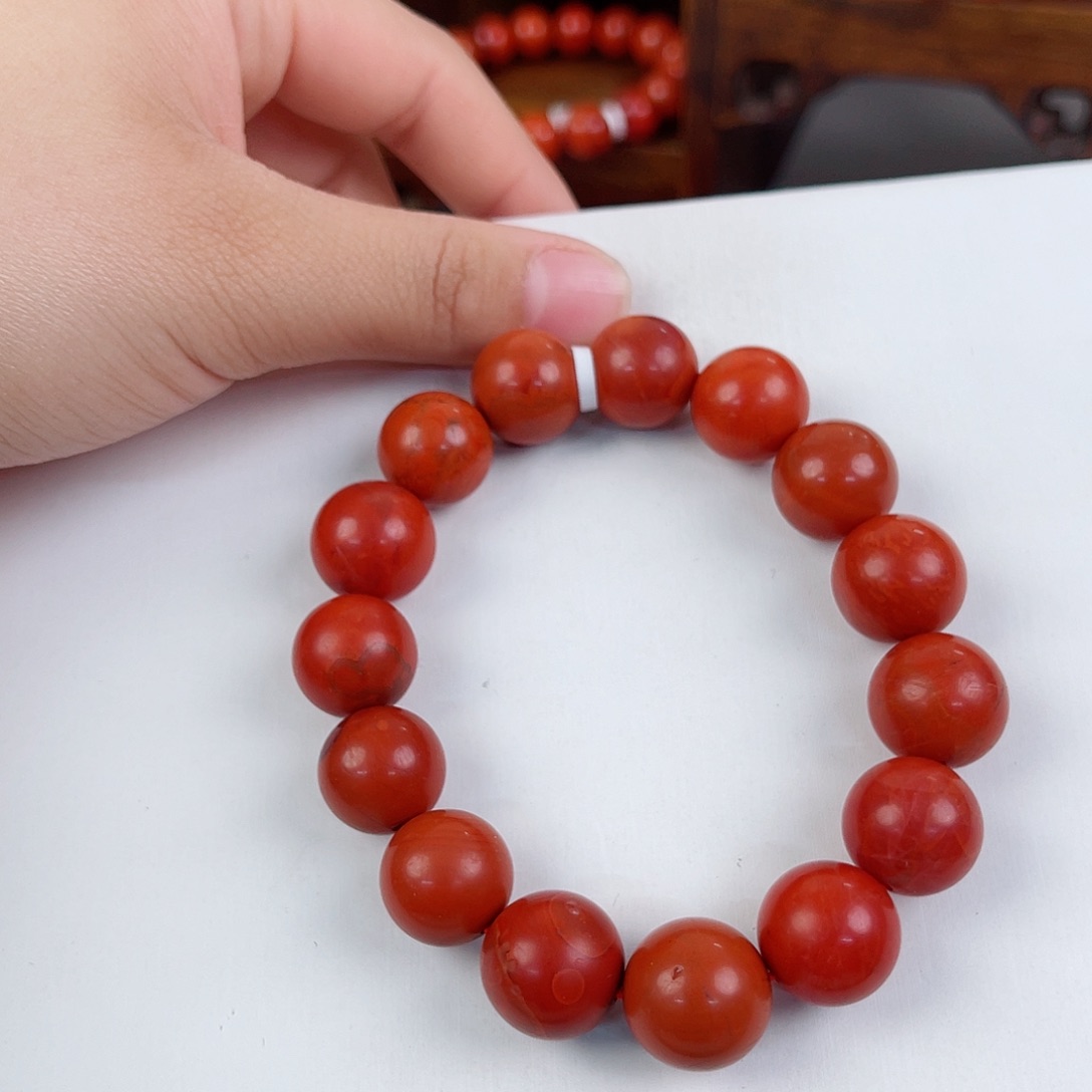 南红玛瑙保山哑光单圈14mm未镶嵌