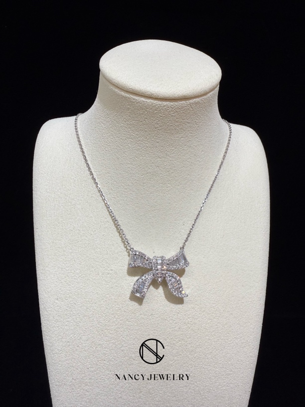 【念慈高定】18K唯美冰糖蝴蝶结项链气质锁骨链显白