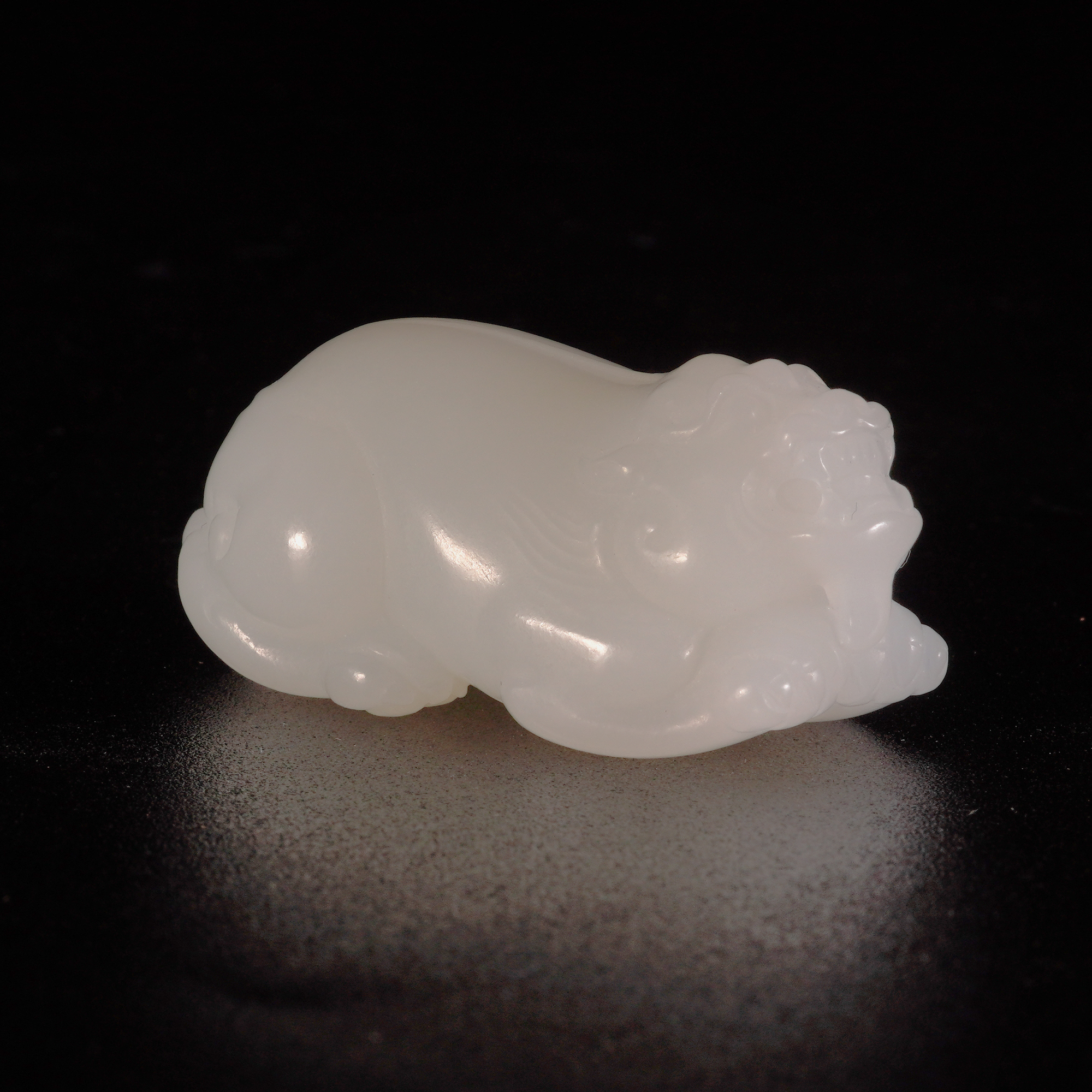 LOT.034羊脂白玉辟邪兽X45