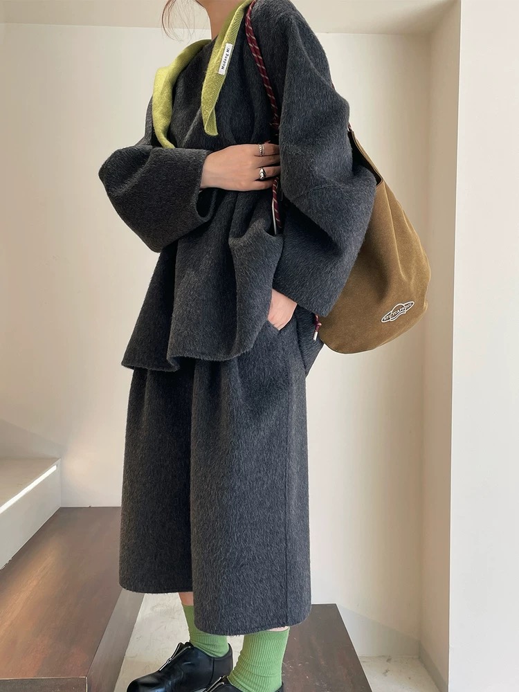 李李新款25专属大衣时尚休闲宽松韩版韩版冬季百搭套装